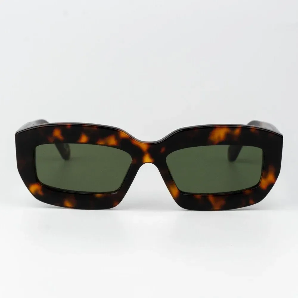 Off-White CHARLOTTE Men Sunglasses Havana Green Rectangle OERI138 CHARLOTTE 6055